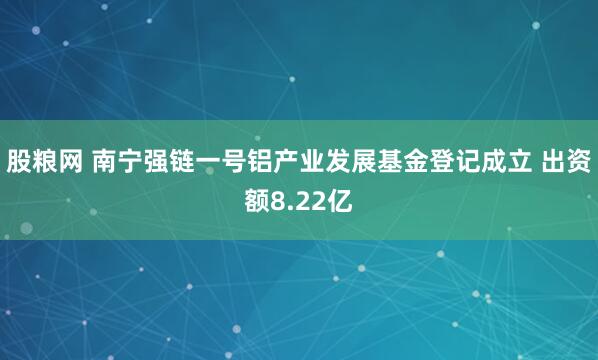 股粮网 南宁强链一号铝产业发展基金登记成立 出资额8.22亿